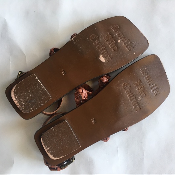 Juicy Couture Sandals Boho Studded Woven Cutout Real Leather Gladiator Flats 7 - Picture 5 of 8